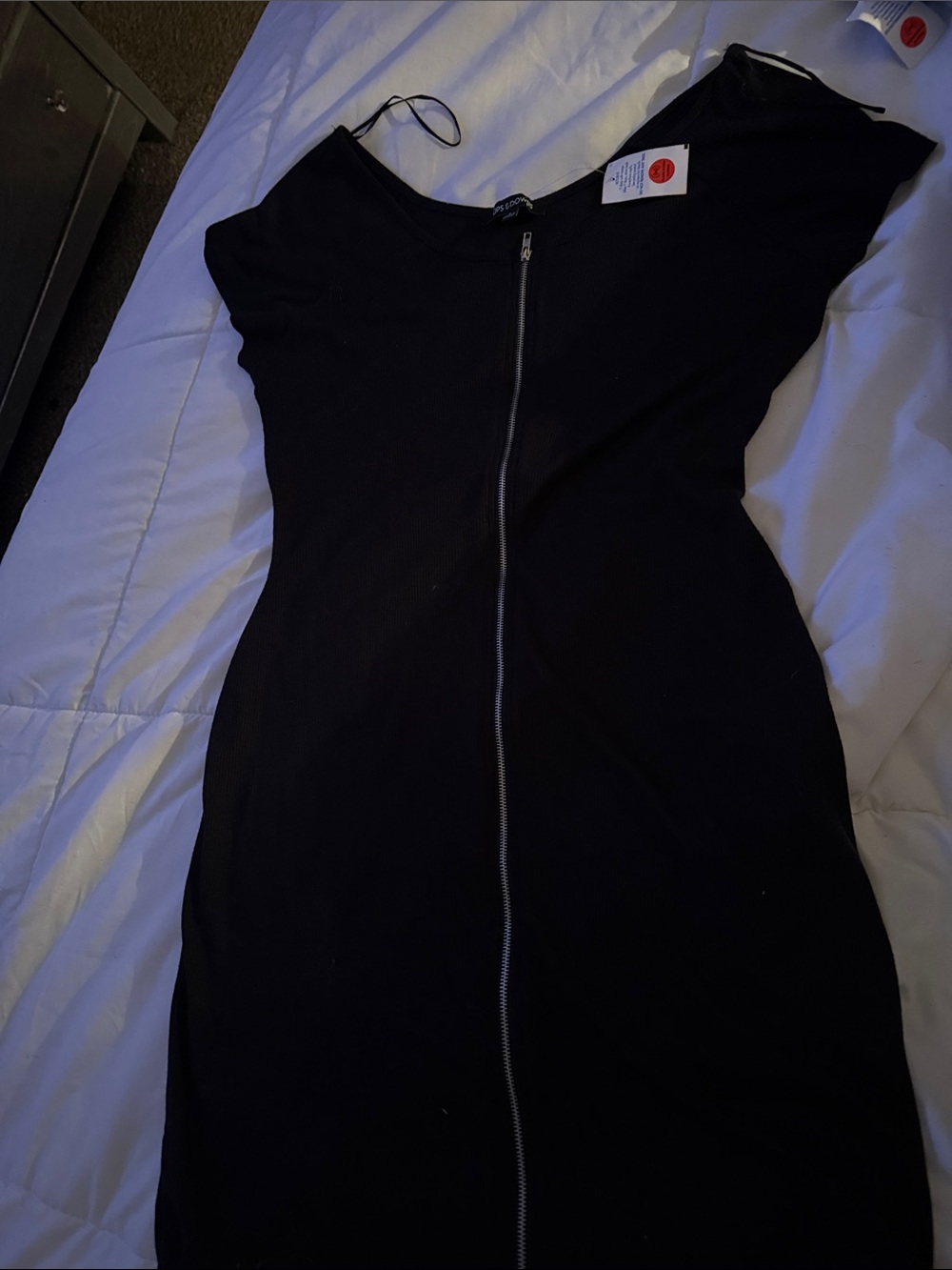 Women’s Black Zip-Front Mini Dress BRAND NEW